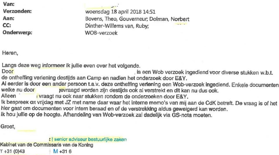 E mail 18 april 2018 prv Limburg Theo Bovens Martin Camp Wob